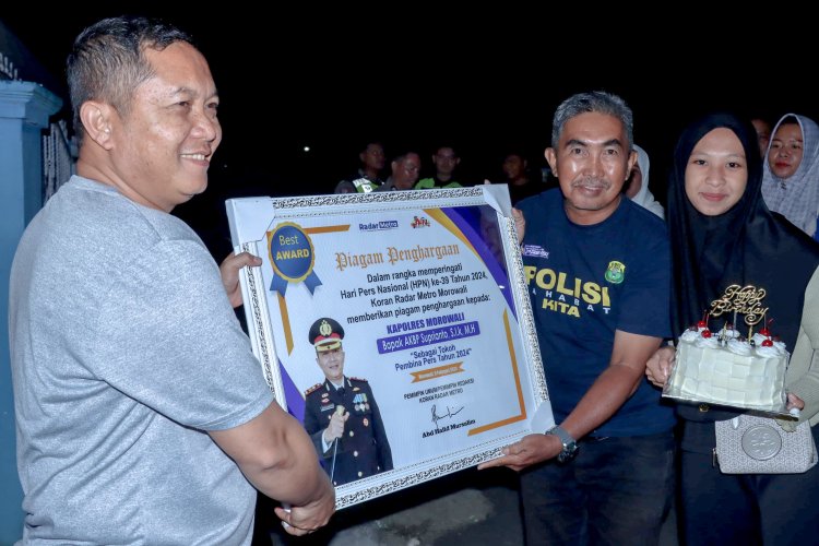 Kapolres Morowali Terima Best Award HPN 2024 Kategori Tokoh Pembina Pers