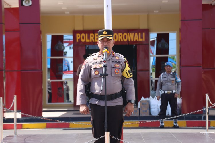 Wakapolres Morowali Pimpin Apel Pelepasan Kepulangan BKO Personel Polda Sulawesi Tengah