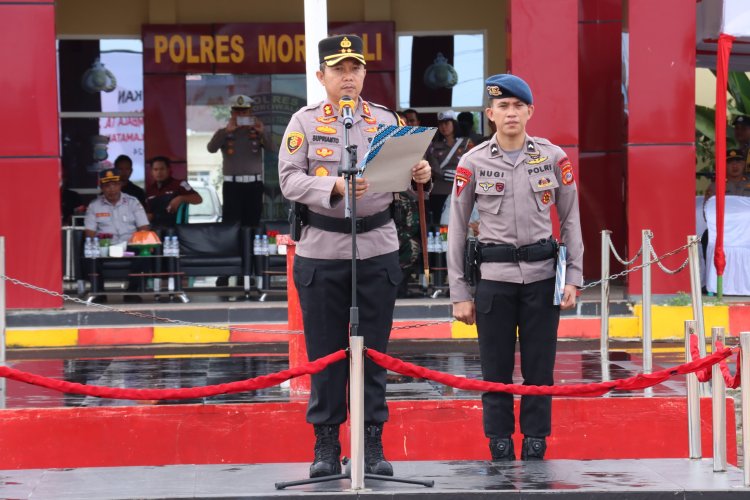 Kapolres Morowali Pimpin Apel Gelar Pasukan Operasi Keselamatan Lalulintas Tahun 2024
