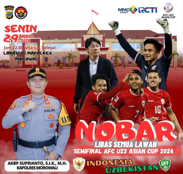 Dukung Timnas U23 Polres Morowali Gelar Nobar