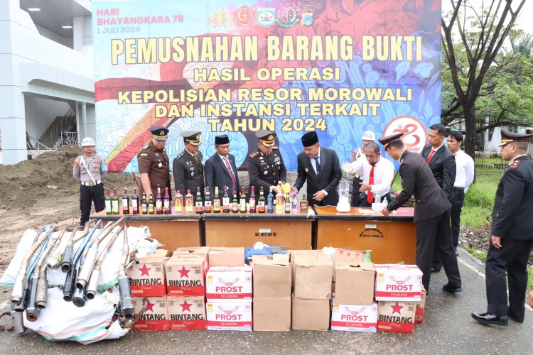 Polres Morowali Musnahkan Sejumlah Barang Bukti 