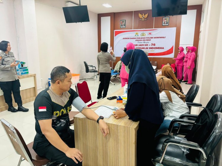 Polwan Polres Morowali Gelar Donor darah Menyambut Hari Jadi Polwan Ke 76