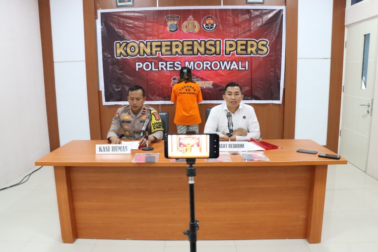 Konferensi pers Polres Morowali Kasus Tindak Pidana Perdagangan Orang di Bahodopi 