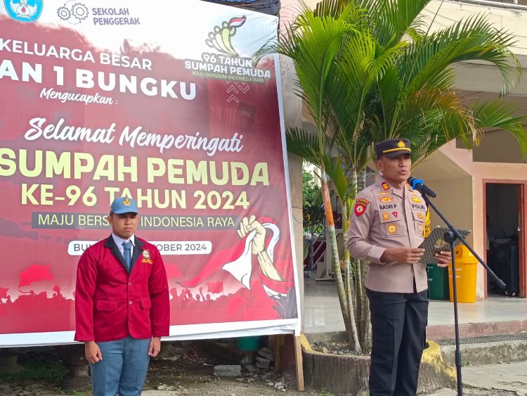 Kapolsek Bungku Tengah Pimpin Upacara Bendera di SMAN 1 Bungku Tengah, Sampaikan Pesan Kamtibmas kepada Siswa