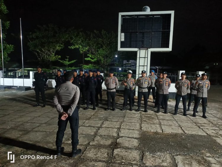 Polres Morowali Gelar Patroli Pengamanan Operasi Mantap Praja Tinombala 2024 di Kantor KPU