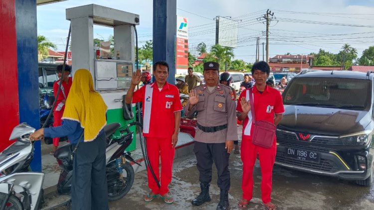 Polsek Bungku Tengah Himbau Petugas SPBU Bahomohoni untuk Hindari Pungutan Liar (Pungli)