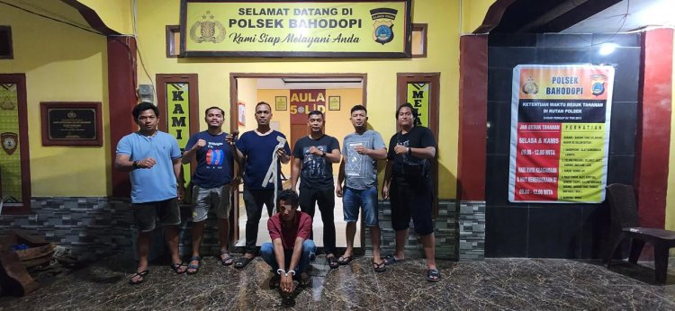 Polsek Bahodopi Berhasil Tangkap Pelaku Penganiayaan dengan menggunakan Parang di Desa Siumbatu
