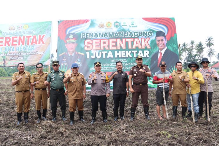 Polres Morowali dan Polsek Jajaran Bersama Dinas Terkait Gelar Penanaman Jagung 4,2 Hektar untuk Dukung Ketahanan Pangan