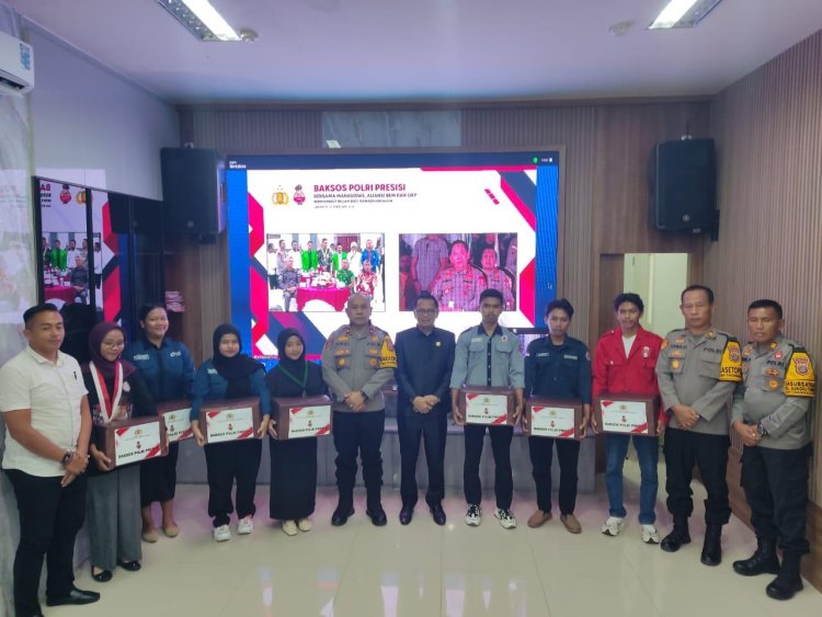 Polres Morowali Gelar Bakti Sosial Polri Presisi Bersama Mahasiswa, Aliansi BEM, serta OKP Sambut Bulan Suci Ramadhan 1446 H