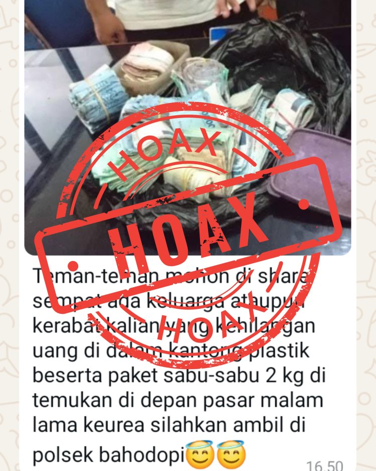 Kapolsek Bahodopi Sebut Foto Uang dan Sabu 2 Kg di Media Sosial Adalah Hoaks