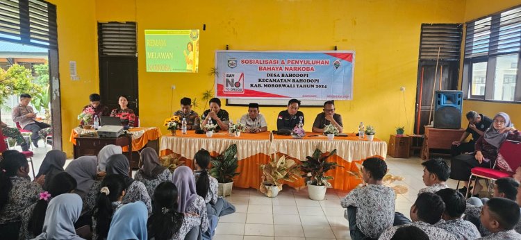 Polsek Bahodopi Bersama Instansi terkait gelar Penyuluhan Bahaya Narkoba di SMAN 1 Bahodopi