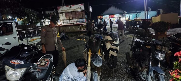 Polsek Bumi Polres Morowali gelar Razia, 10 Ranmor Dengan Knalpot Brong diamanakan