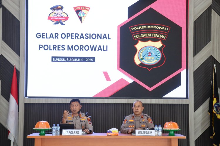 Rapat Gelar Operasional (GO) Semester I 2025, Polsek Bungku Tengah Raih Penyelesaian perkara Tertinggi