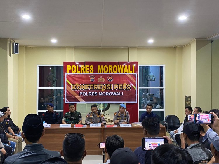 Polres Morowali Gelar Konferensi Pers Ungkap Kasus Pengeroyokan yang Menyebapkan meninggal Dunia seorang Pemuda di Bahodopi