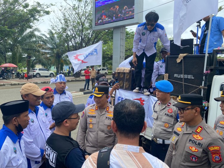 Kapolres Morowali Pimpin Langsung Pengamanan Aksi Unjuk Rasa FSPMI
