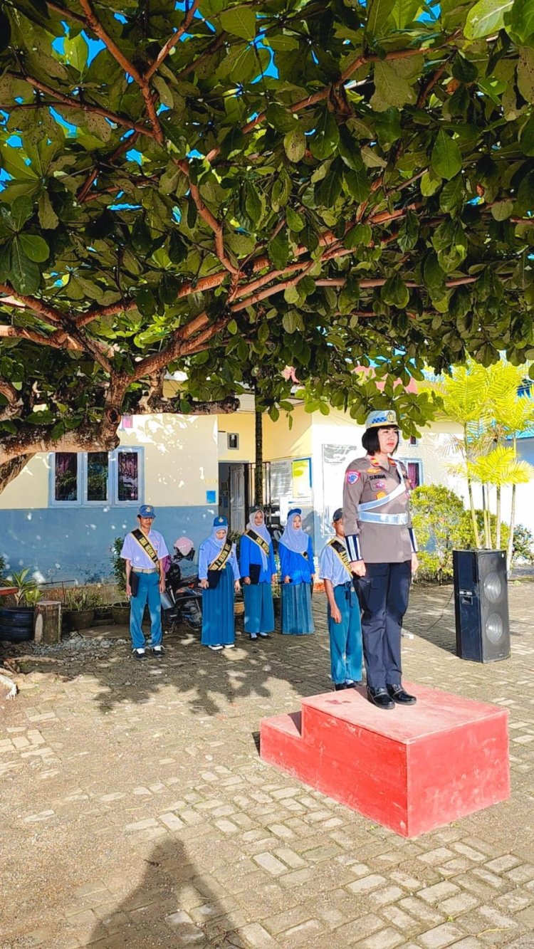 Peringati Hari Keselamatan Lalu Lintas dan HUT ke-70, Sat Lantas Polres Morowali Gelar Program Polantas Menyapa di Sekolah