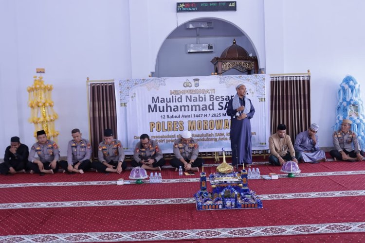Polres Morowali Gelar Peringatan Maulid Nabi Muhammad SAW, Teladani Akhlak Rasulullah untuk Wujudkan Polri Presisi guna Mendukung Asta Cita
