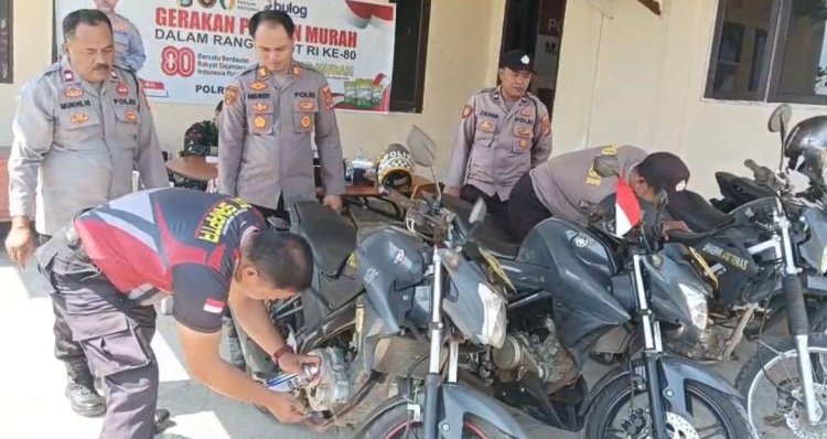 Polsek Bungku Tengah Gelar Anev dan Pengecekan Kendaraan Dinas Operasional