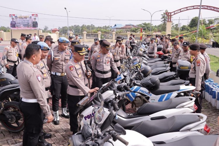 Kapolres Morowali Pimpin Pengecekan Kendaraan Dinas, Pastikan Kesiapan Operasional